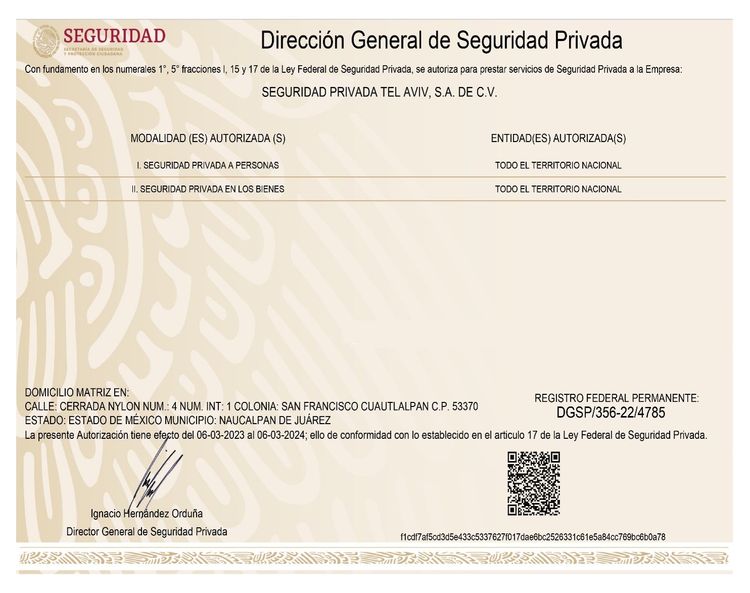 Dirección general de seguridad privada